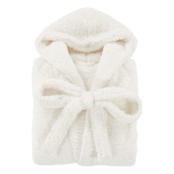 Pottery Barn Cozy Sherpa Robe Ivory Fleece Knit Belted Long Sleeve S - Picture 1 of 12